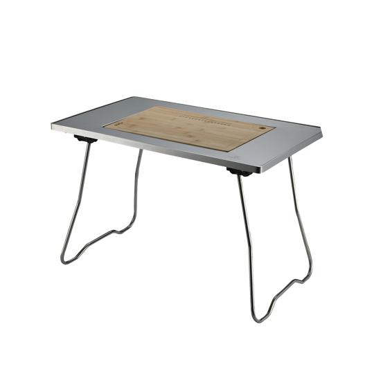探路者 折叠桌 秋冬新款户外露营不锈钢可折叠野炊桌子 TEAAAK90364-G18X银色