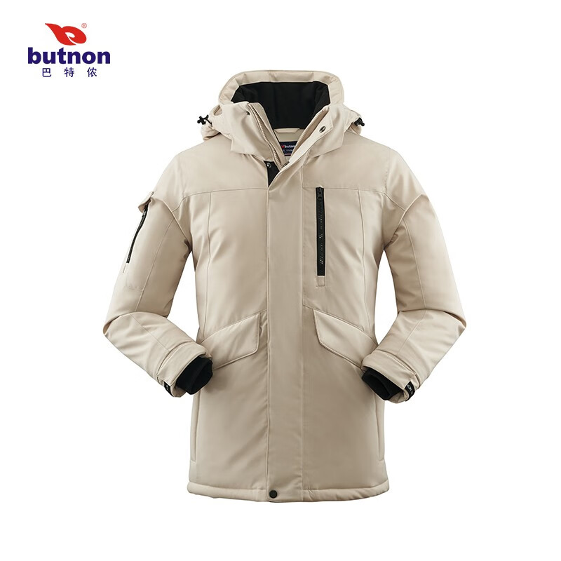 巴特侬butnon 2022新款男女运动冬季外套风衣运动米杏铁灰蓝 M2631 W2632