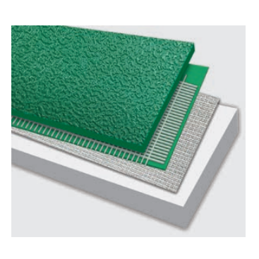 李宁Lining 砂石纹运动地胶普及型CT13-4.8-2较厚的PVC耐磨层0.5mm和聚酯纤维稳定层1.1mm经济耐用防滑回弹绿色 AXKT027-1