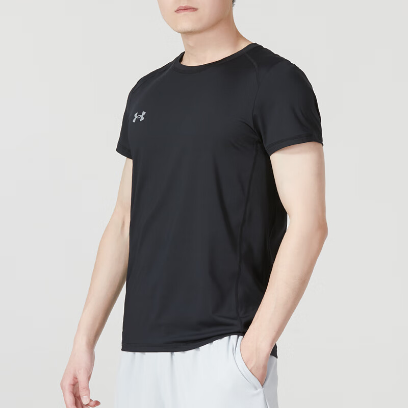 安德玛短袖男2023夏季新款跑步运动服圆领透气T恤23500506-001