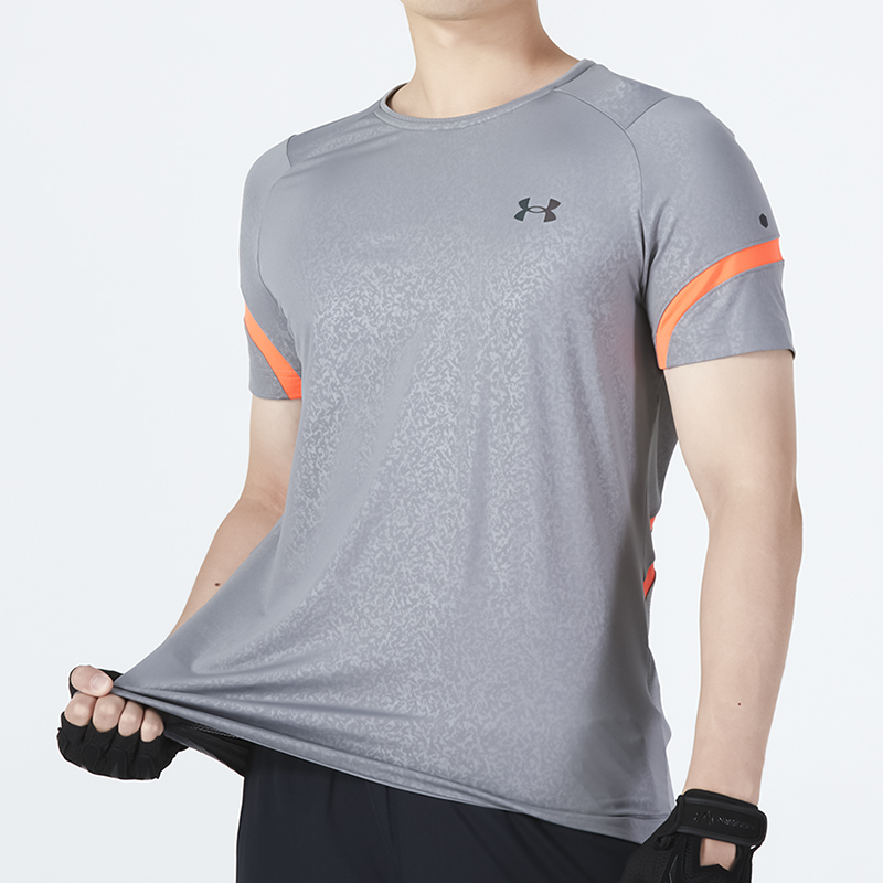 安德玛短袖男装 23新款跑步健身训练运动服RUSH科技快干圆领T恤男 1366064-066