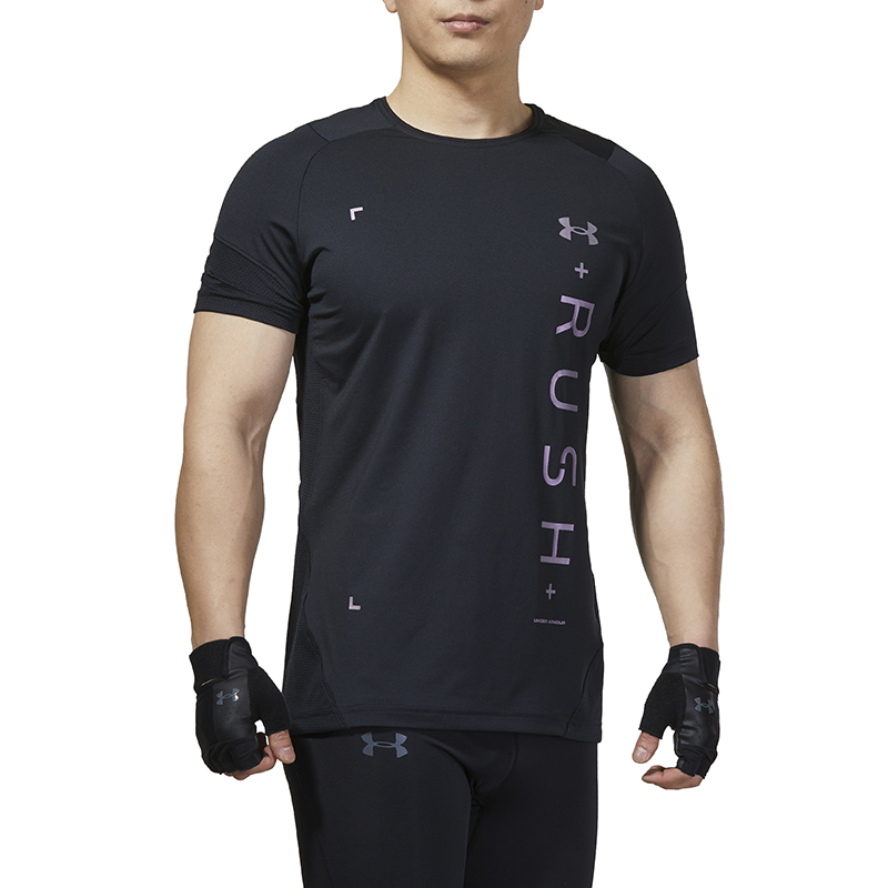安德玛男装 运动服健身训练潮流时尚舒适透气圆领短袖T恤 1360611-001