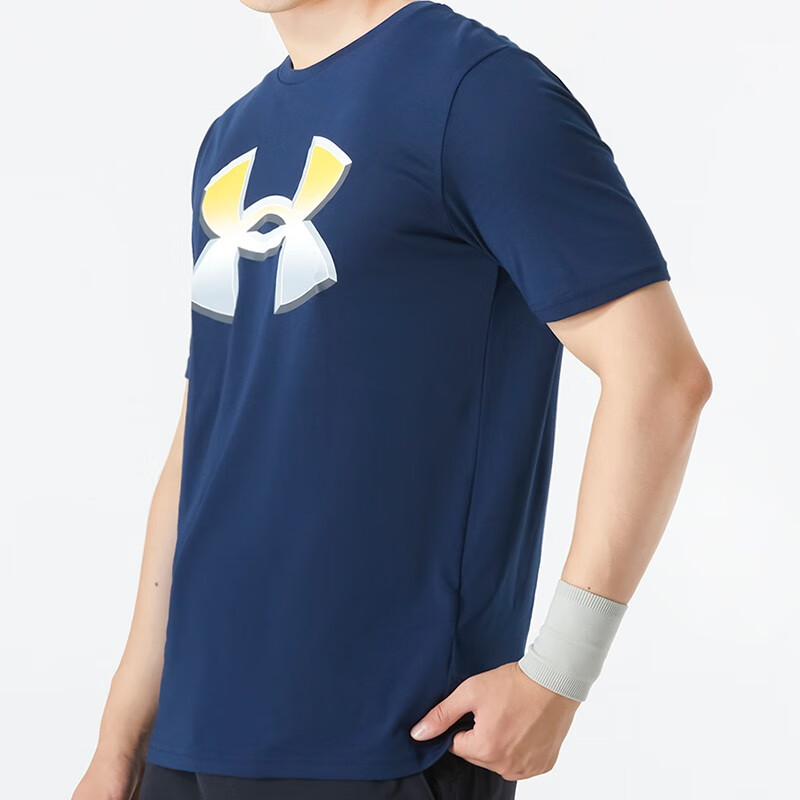 安德玛男装上衣跑步健身运动服舒适休闲服柔软透气短袖T恤 1370520-408