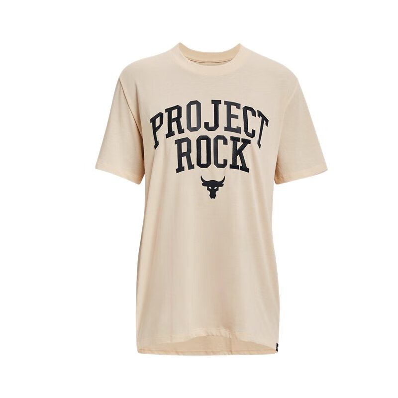 安德玛Project Rock强森女子训练运动短袖T恤1377449 橙色804