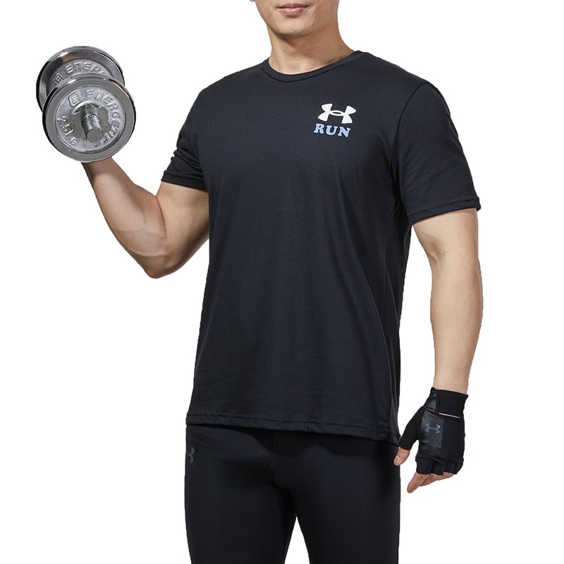 安德玛男装 运动服健身训练潮流时尚舒适透气圆领短袖T恤 1369405-001