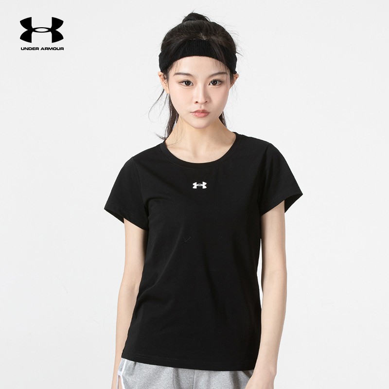 安德玛修身女子短袖运动服圆领休闲透气排汗舒适健身跑步服装 22500520-001
