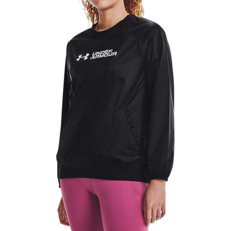 安德玛女装 运动服跑步健身训练服透气梭织卫衣套头衫 1364012-001