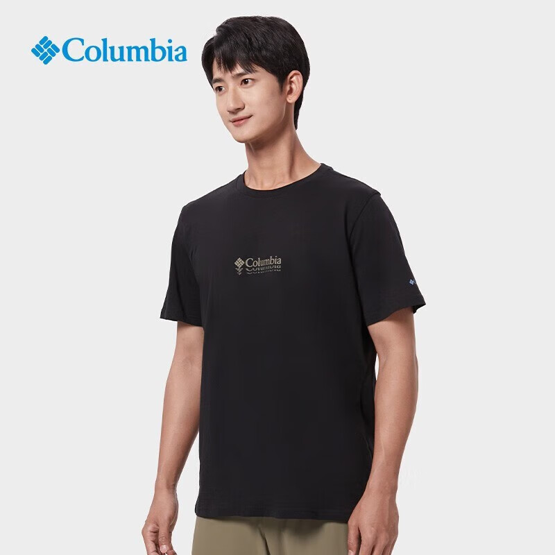 哥伦比亚男装 时尚户外运动服休闲透气圆领短袖T恤 AE1363014