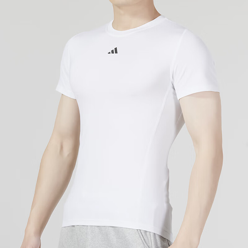 阿迪达斯  男装 跑步健身训练运动服休闲透气舒适紧身短袖T恤 HK2335