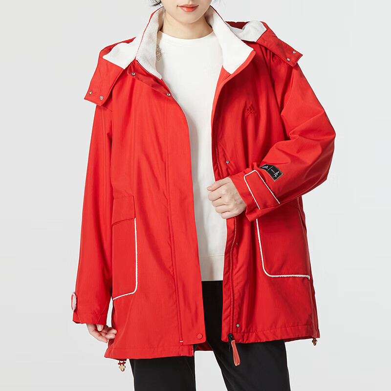 阿迪达斯 外套女装 运动服透气宽松休闲防风保暖加绒夹克 HZ2995