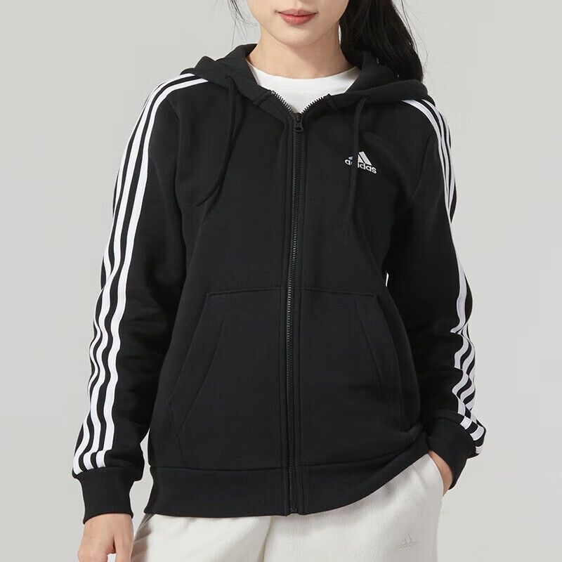 阿迪达斯（adidas） 女装春秋新款运动服休闲简约时尚连帽开衫夹克外套 HZ5743