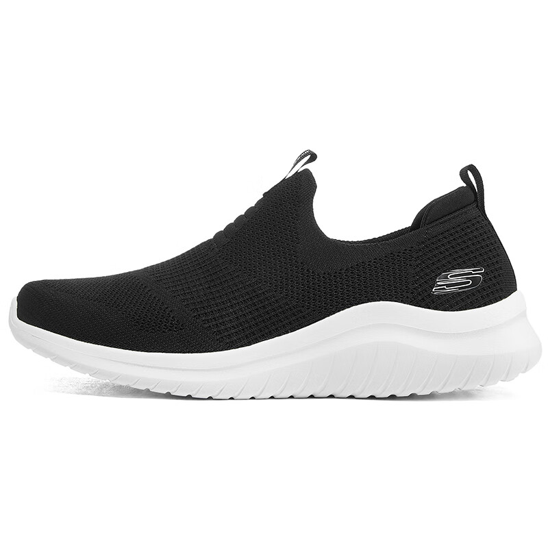 斯凯奇Skechers男鞋秋冬2024新款一脚蹬穿脱健步鞋轻便舒适休闲鞋网面缓震运动鞋 232106-BKW