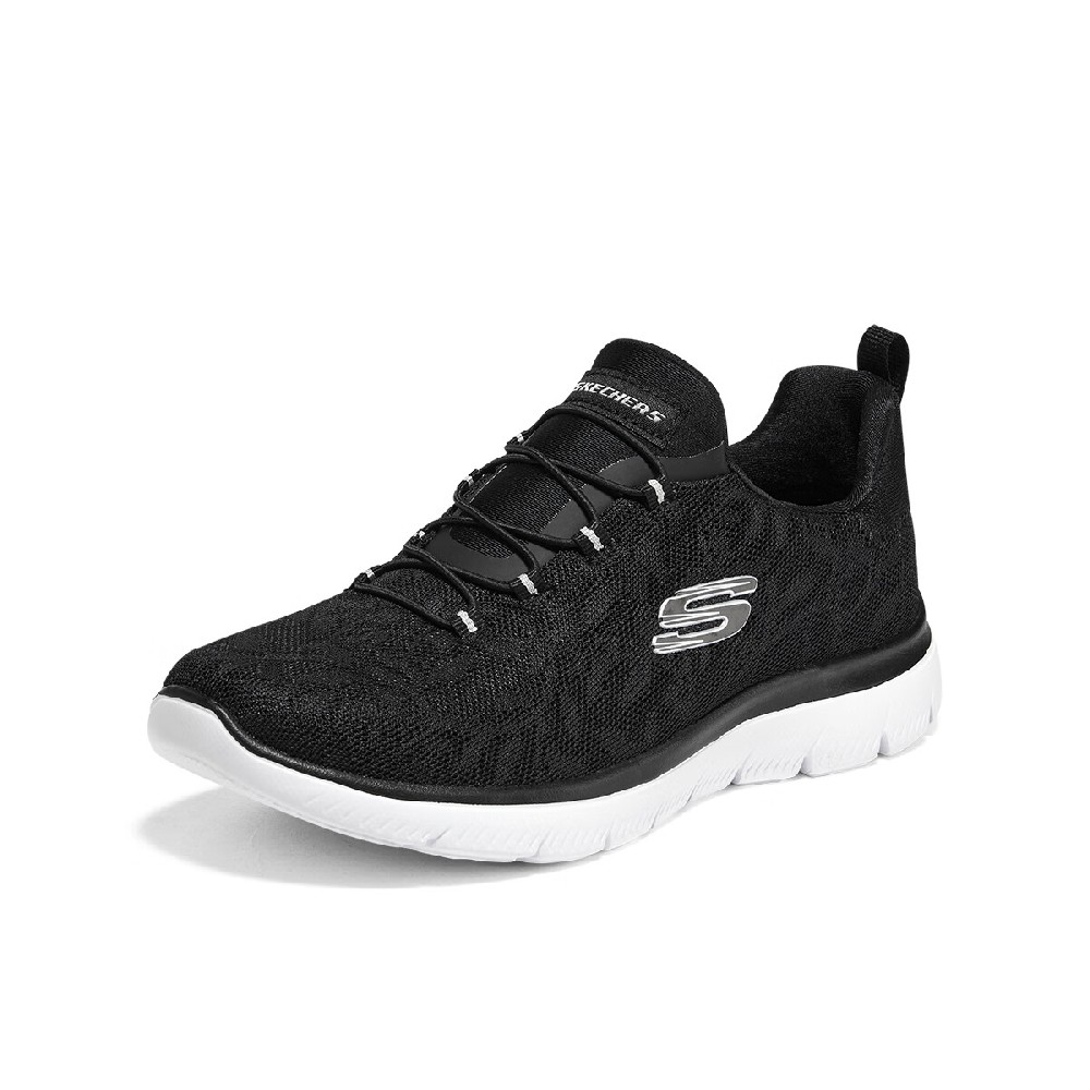 斯凯奇Skechers Skechers斯凯奇夏季女鞋休闲跑步鞋一脚蹬运动鞋透气减震 149936-BKW
