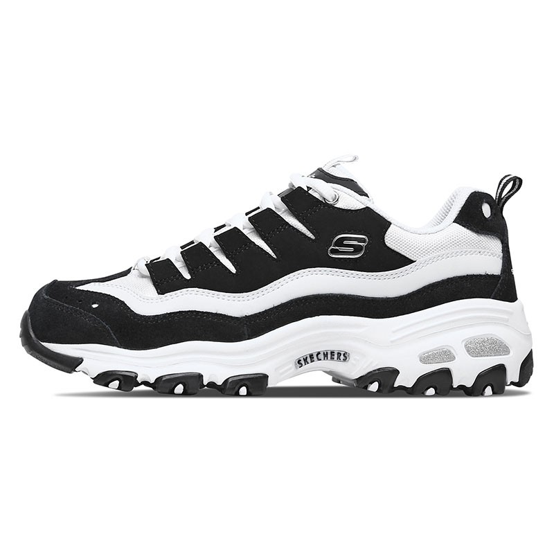 斯凯奇Skechers女鞋厚底户外增高老爹鞋熊猫鞋时尚休闲运动鞋 13141-BKW