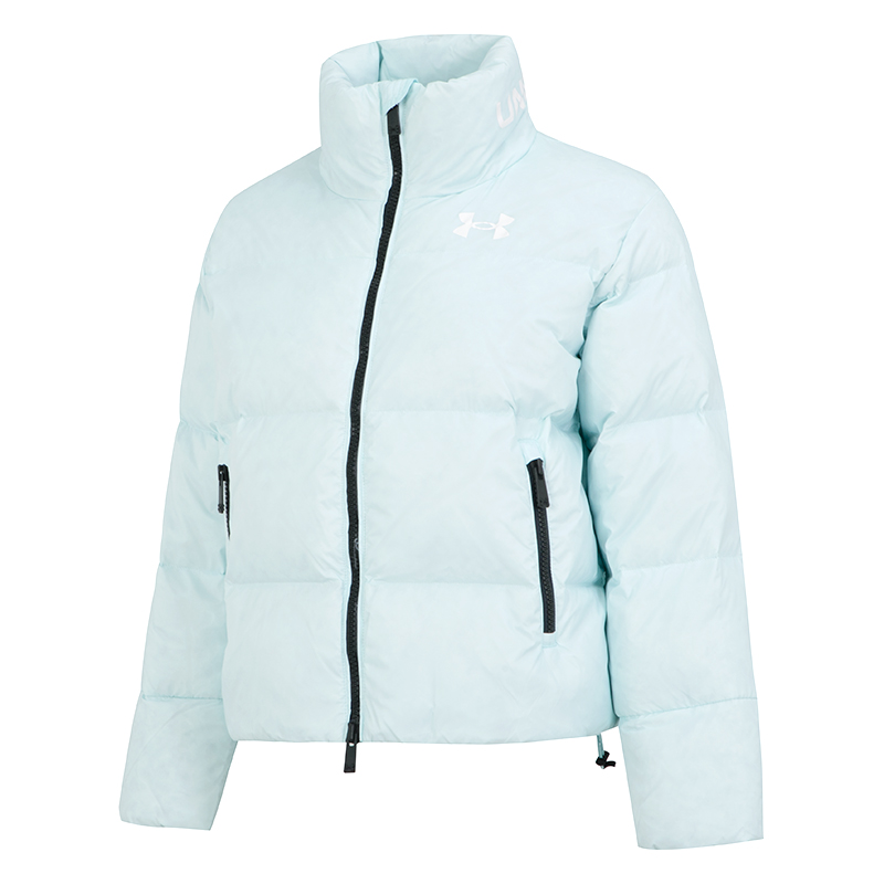 UA安德玛短款羽绒服女装立领保暖运动服户外夹克1375455-469