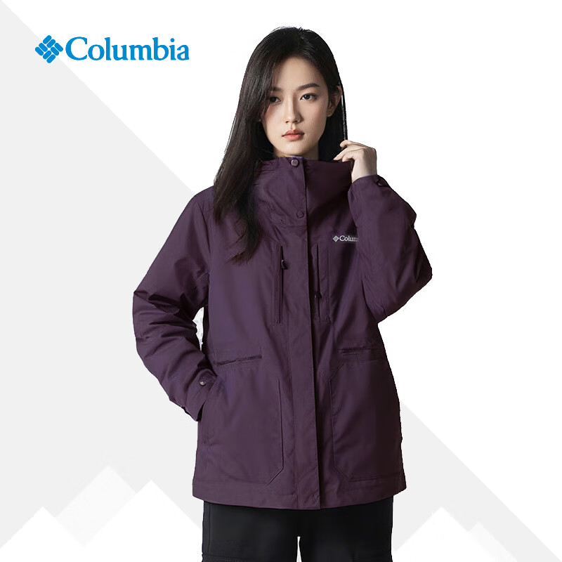 Columbia哥伦比亚冲锋衣女三合一24冬户外羽绒服内胆热能保暖两件套XR4528 607