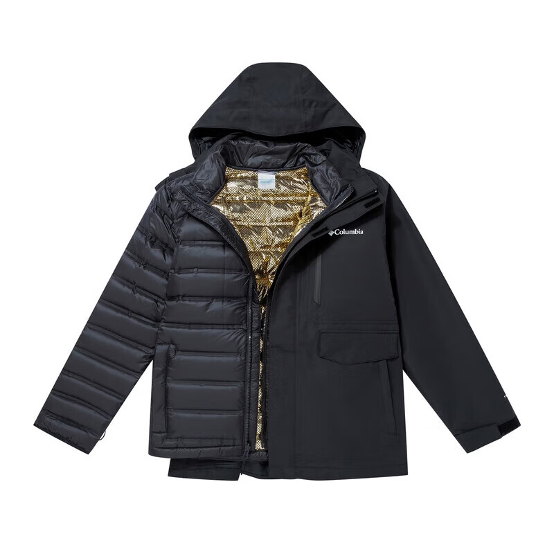 哥伦比亚（Columbia）24秋冬新品男金点F水800蓬鹅绒内胆三合一冲锋衣XE9603 010