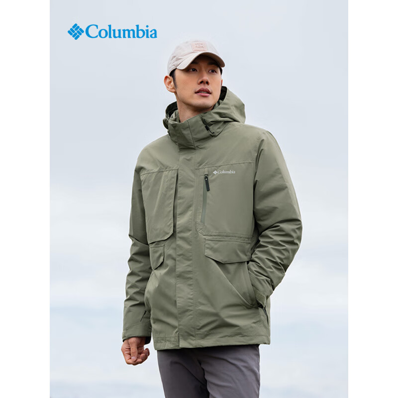 哥伦比亚（Columbia）24秋冬新品男金点F水800蓬鹅绒内胆三合一冲锋衣XE9603 397
