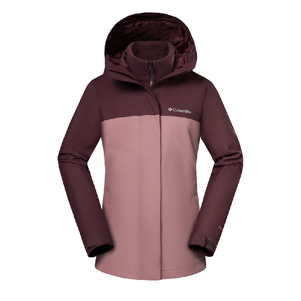 Columbia哥伦比亚冲锋衣女抓绒三合一24秋冬防风防水保暖外套 WR7686 607