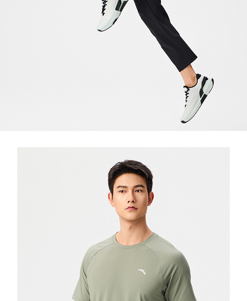 安踏运动套装男士夏季速干冰丝薄款透气健身服452520201-5