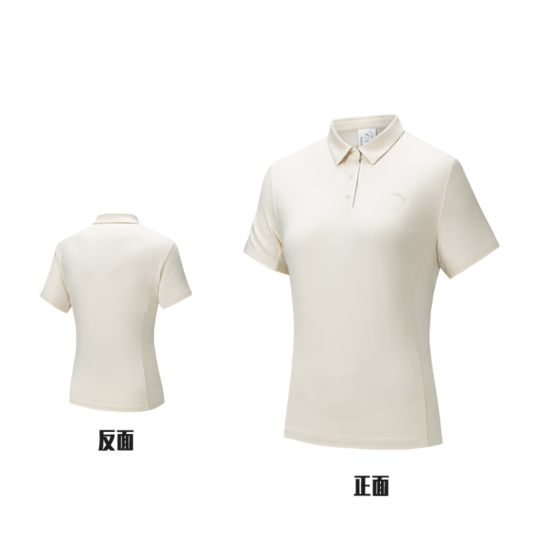 安踏冰山POLO | 短袖女夏季凉感透气T恤通勤短衬衫462520204-2