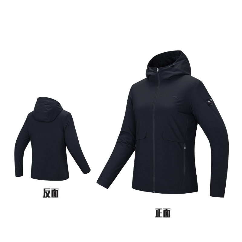 安踏防泼水外套女款春季梭织夹克跑步训练风衣运动上162447605N-4