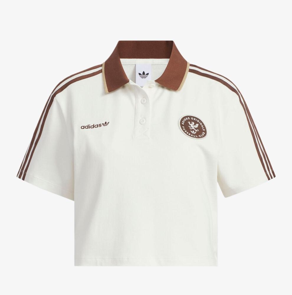 adidas阿迪达斯三叶草复古球衣风运动纯棉短款POLO衫女装夏季新款KH1187