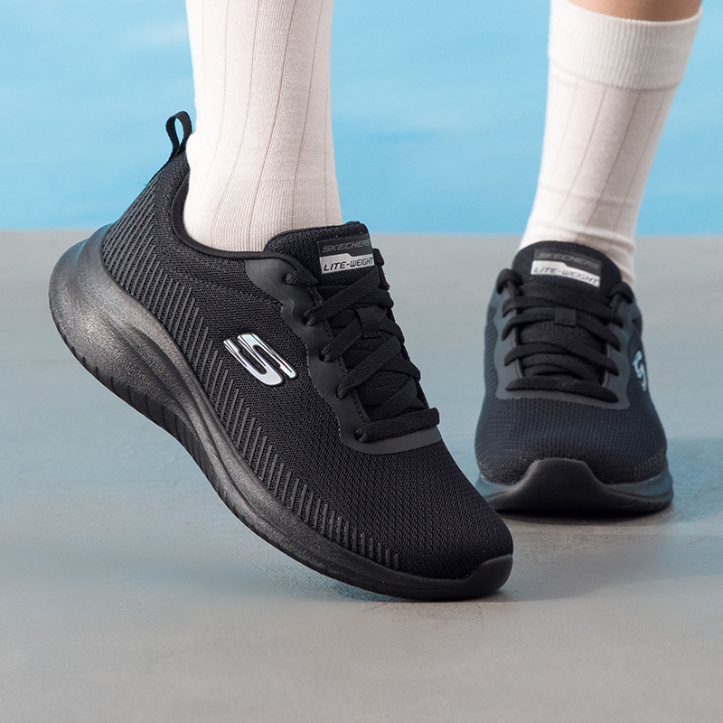 斯凯奇女鞋休闲鞋2025新款健步鞋防滑耐磨运动鞋897984-BBK