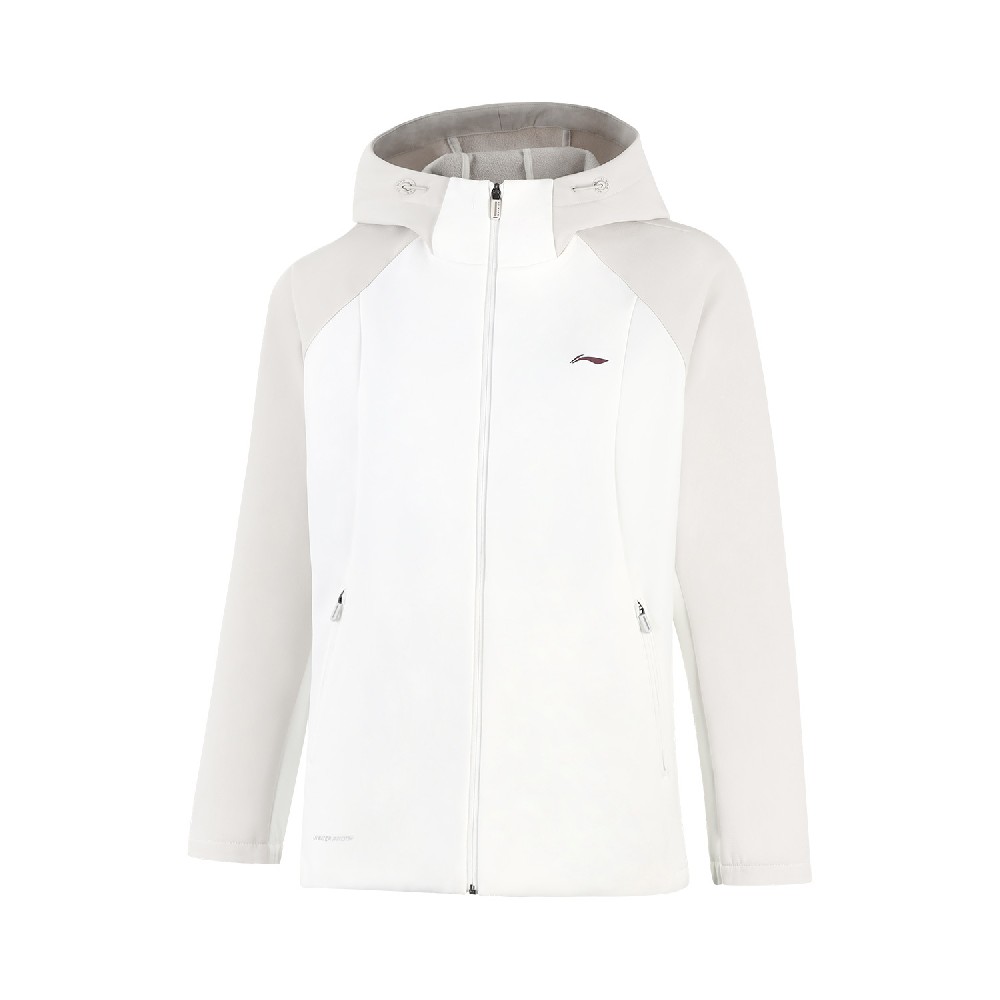 李宁加绒保暖防泼水运动风衣女子冬季立体裁剪宽松运动外套AFDVB70