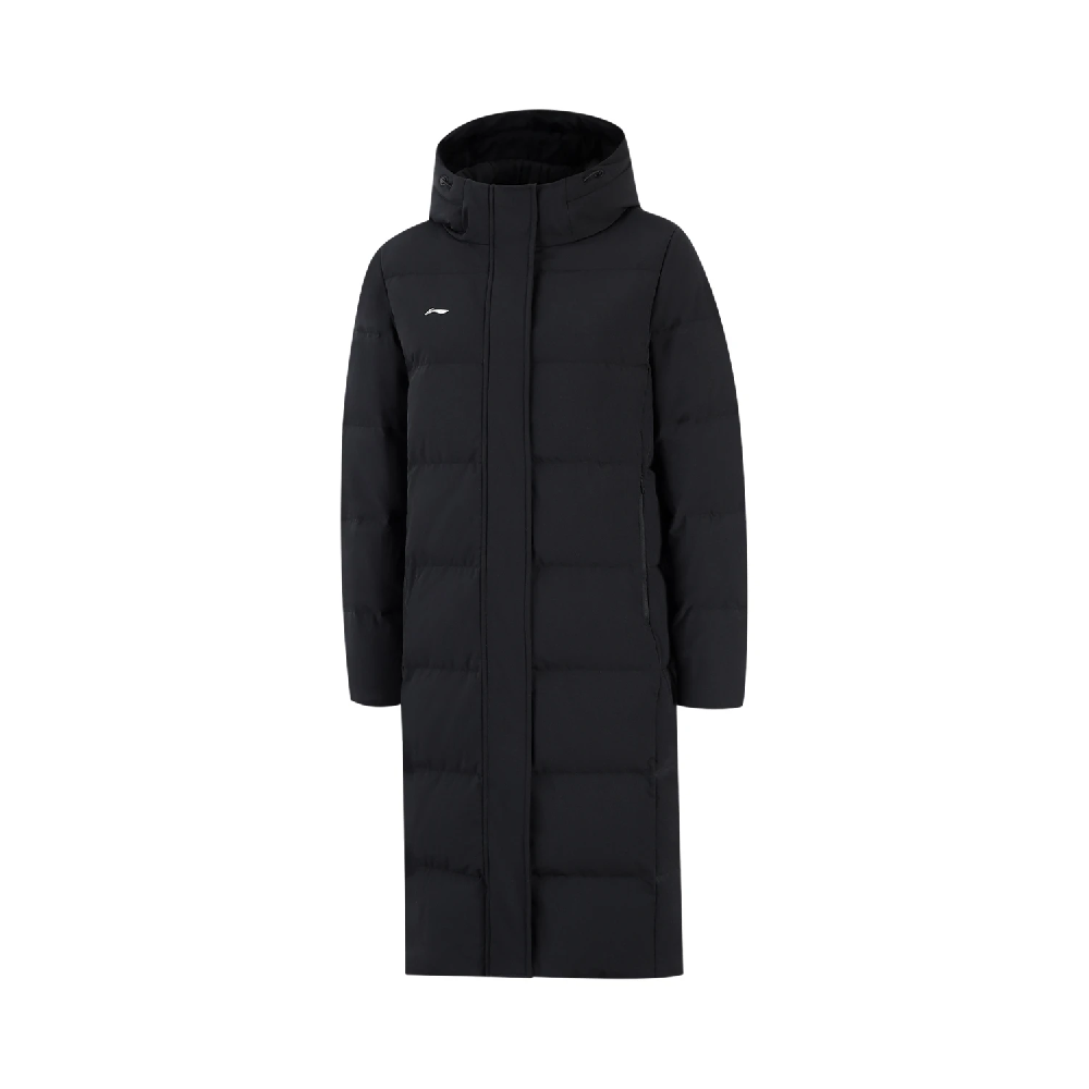 李宁长款羽绒服80%鸭绒男女冬季新款保暖连帽防风百搭运动外套AYMV347/AYMV348